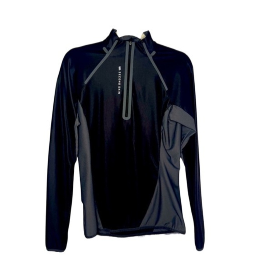 Second Skin Women's Medium 1/4 Zip Shirt in Black and Gray